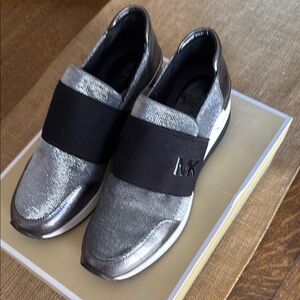 Michael Kors Women's Silver PlatformSlip-On Sneakers